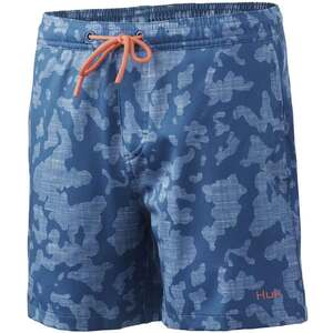 Huk Boys' Pursuit Volley Fishing Shorts - Titanium Blue - M