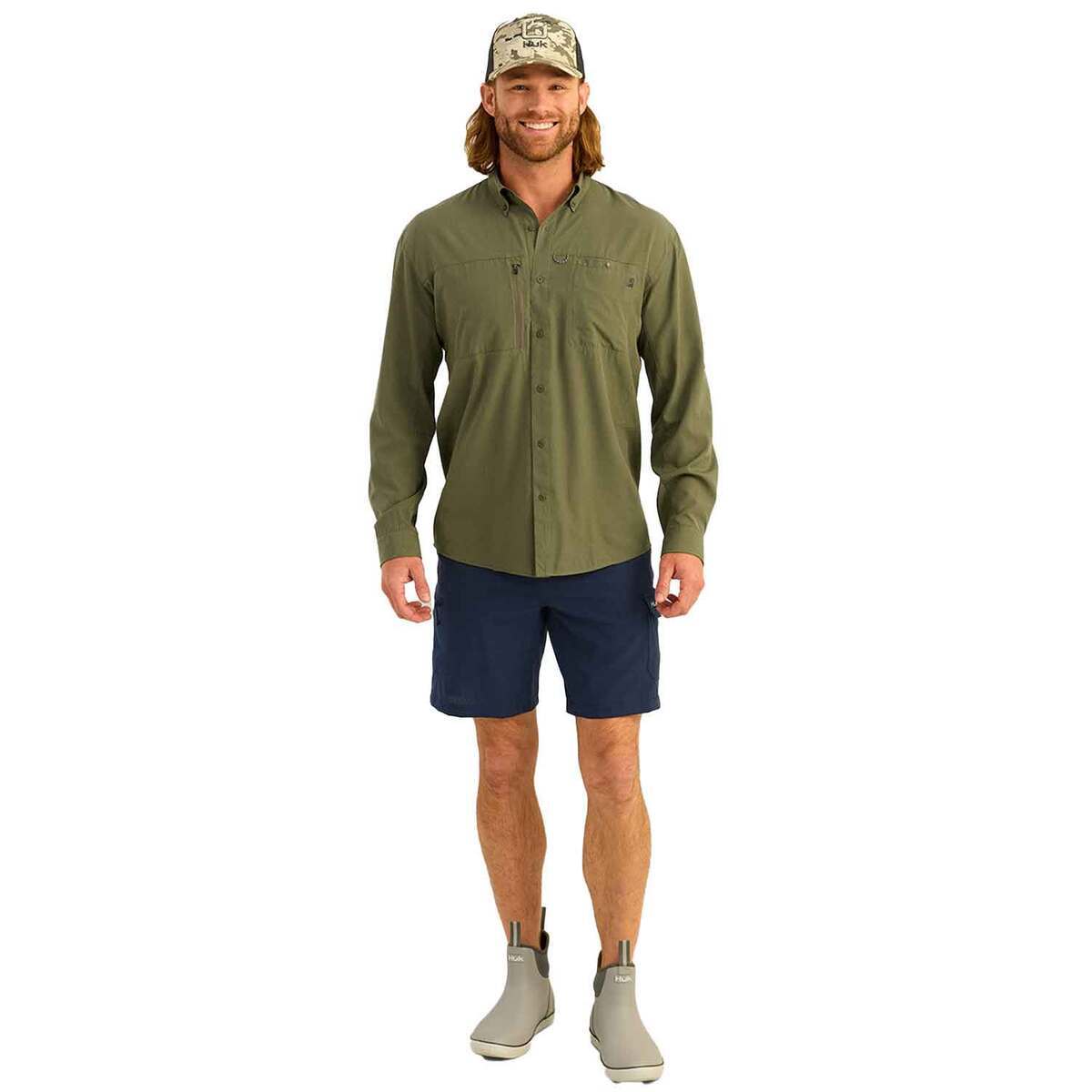 Huk Men's A1A Button-Down Long Sleeve Fishing Shirt Huk Men's A1A Button-Down Long Sleeve Fishing Shirt