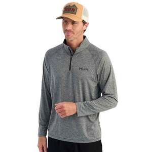 Huk Men's Airweight Heather 1/4 Zip Long Sleeve Fishing Shirt