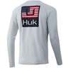 Huk Men's Americana Pursuit Long Sleeve Shirt - Glacier - 3XL - Glacier 3XL