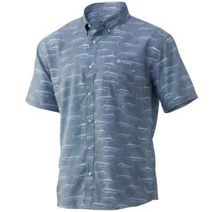 Huk Men's Billfish Teaser Short Sleeve Shirt - Silver Blue - L