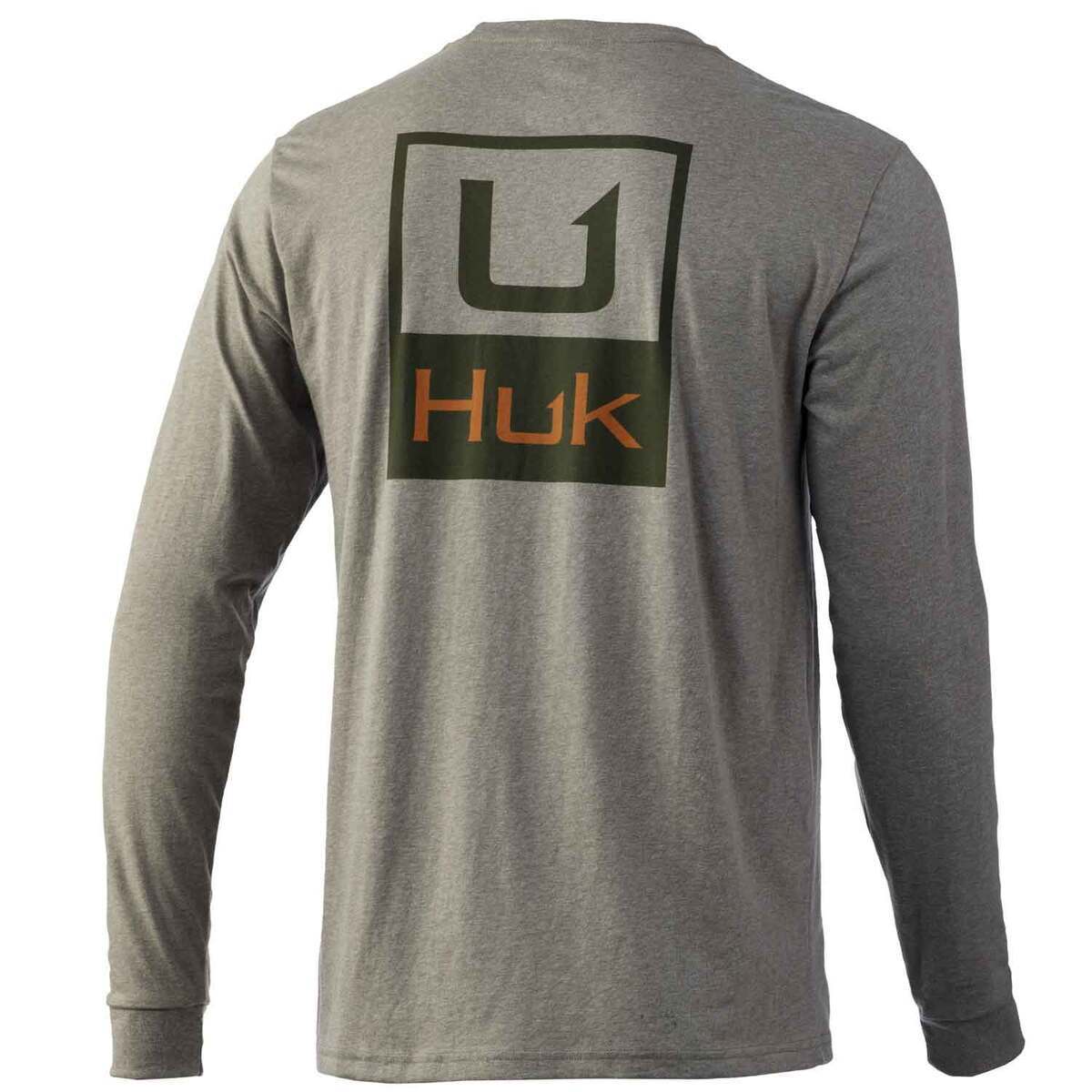 Huk Men's Brand Box Long Sleeve T-Shirt, Medium, Black