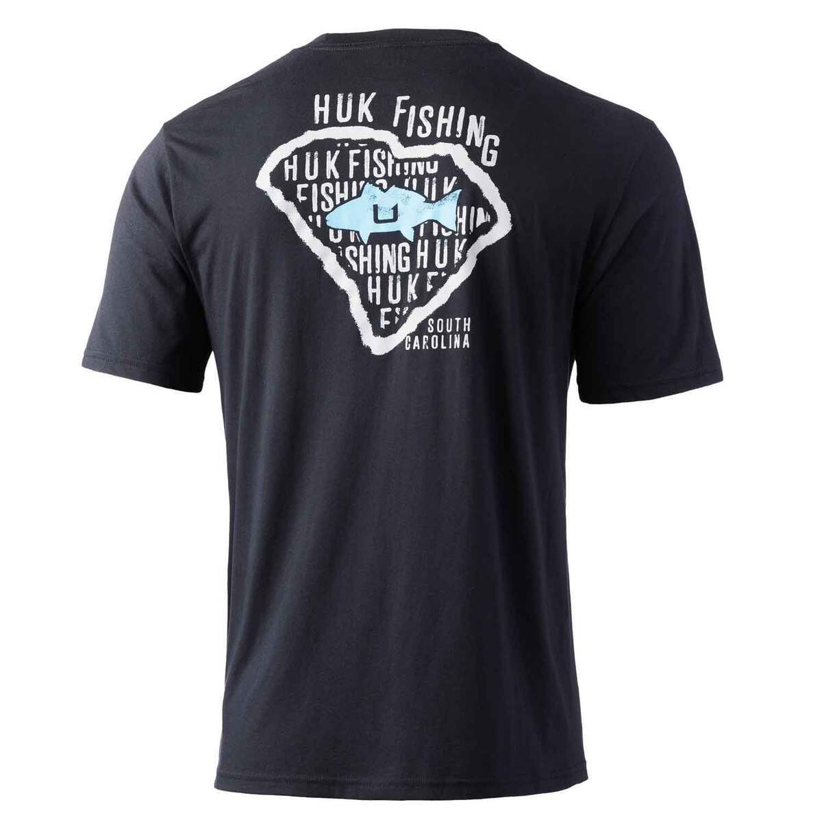 Huk Men's Charleston Chalk Short Sleeve Fishing Shirt - Black - L - Black L Huk Men's Charleston Chalk Short Sleeve Fishing Shirt - Black - L - Black L
