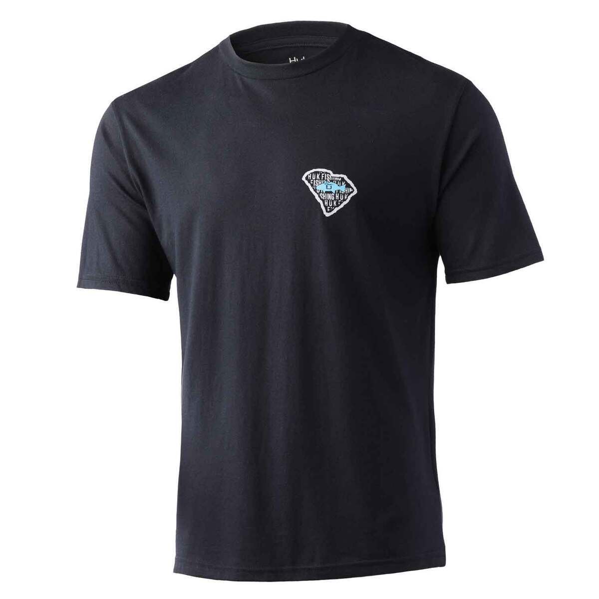 Huk Men's Charleston Chalk Short Sleeve Fishing Shirt - Black - L - Black L Huk Men's Charleston Chalk Short Sleeve Fishing Shirt - Black - L - Black L