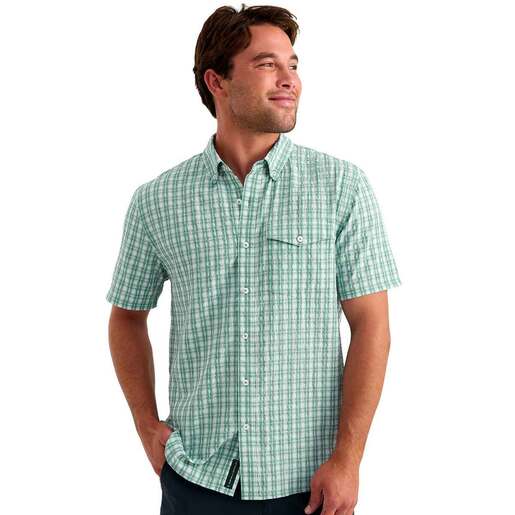 Huk Men's Chatham Button Down Short-Sleeve Fishing Shirt - Caicos L