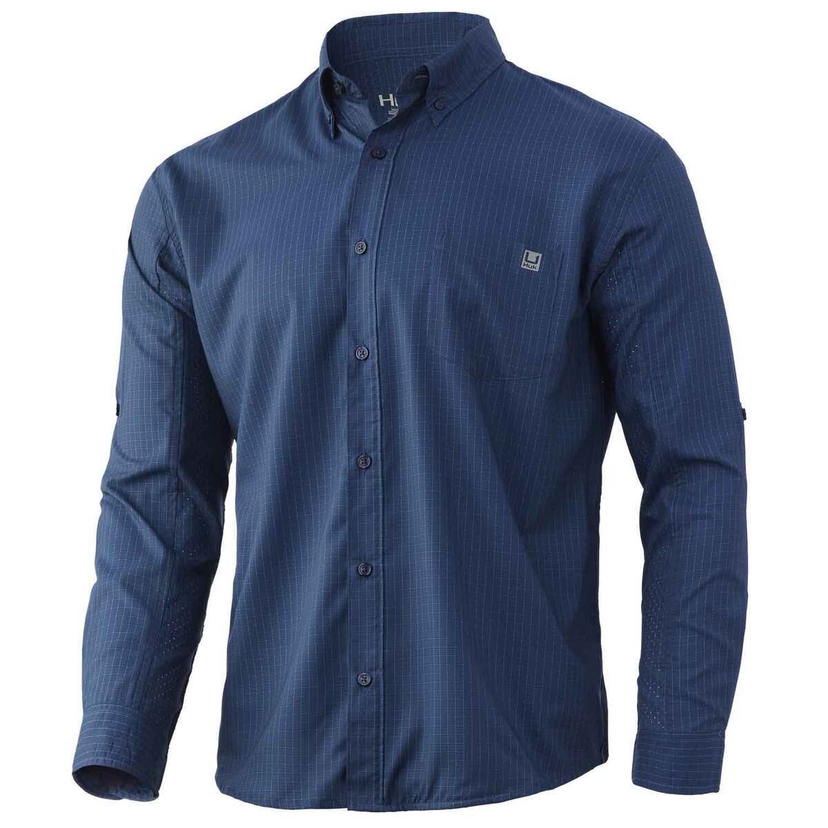 Huk Men's Citadel Plaid Teaser Long Sleeve Fishing Shirt Huk Men's Citadel Plaid Teaser Long Sleeve Fishing Shirt