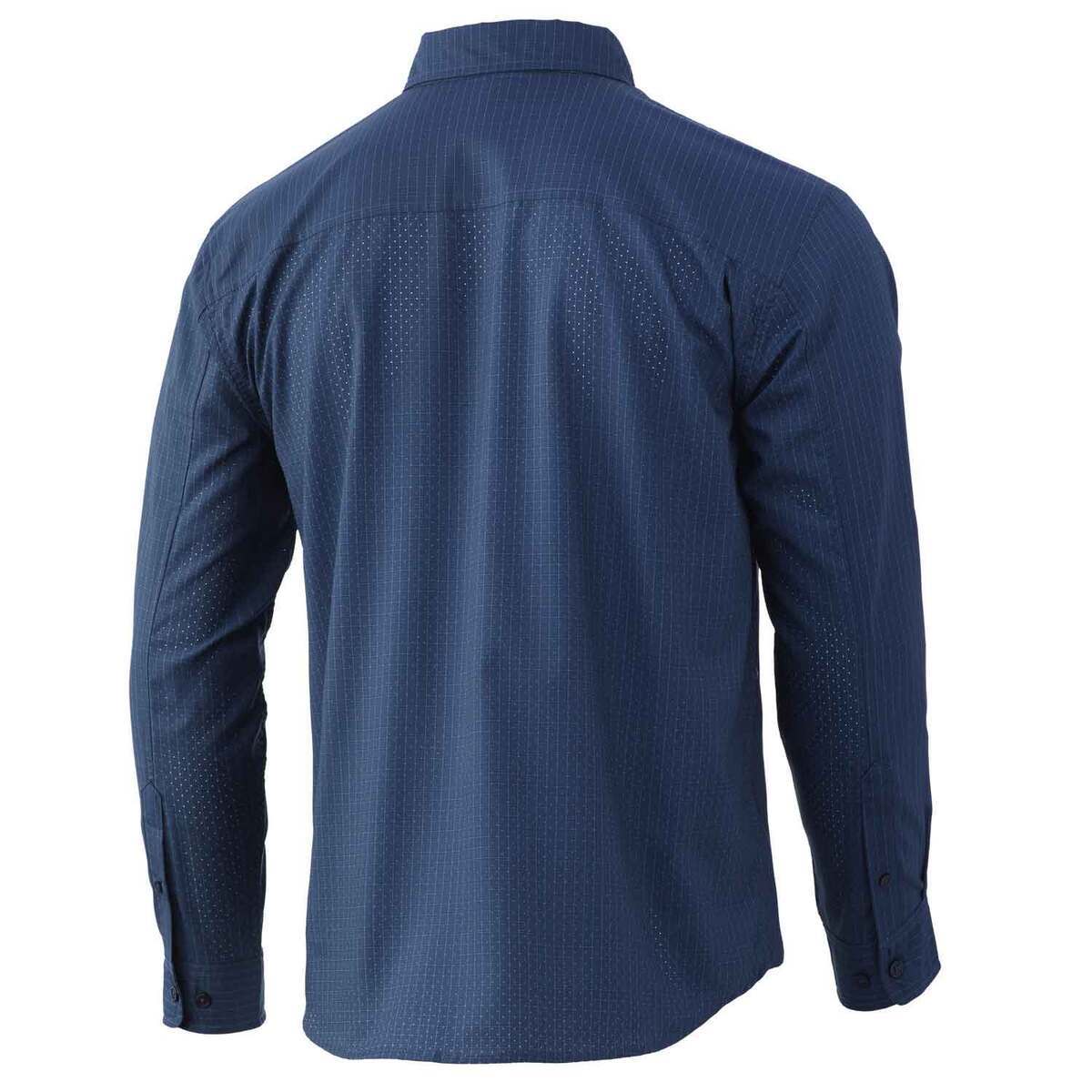 Huk Men's Citadel Plaid Teaser Long Sleeve Fishing Shirt Huk Men's Citadel Plaid Teaser Long Sleeve Fishing Shirt