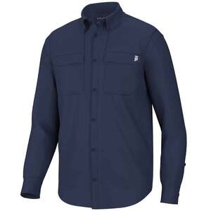 Huk Men's Creekbed Button Down Long Sleeve Fishing Shirt
