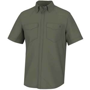 Huk Men's Diamond Back Button Down Short Sleeve Fishing Shirt