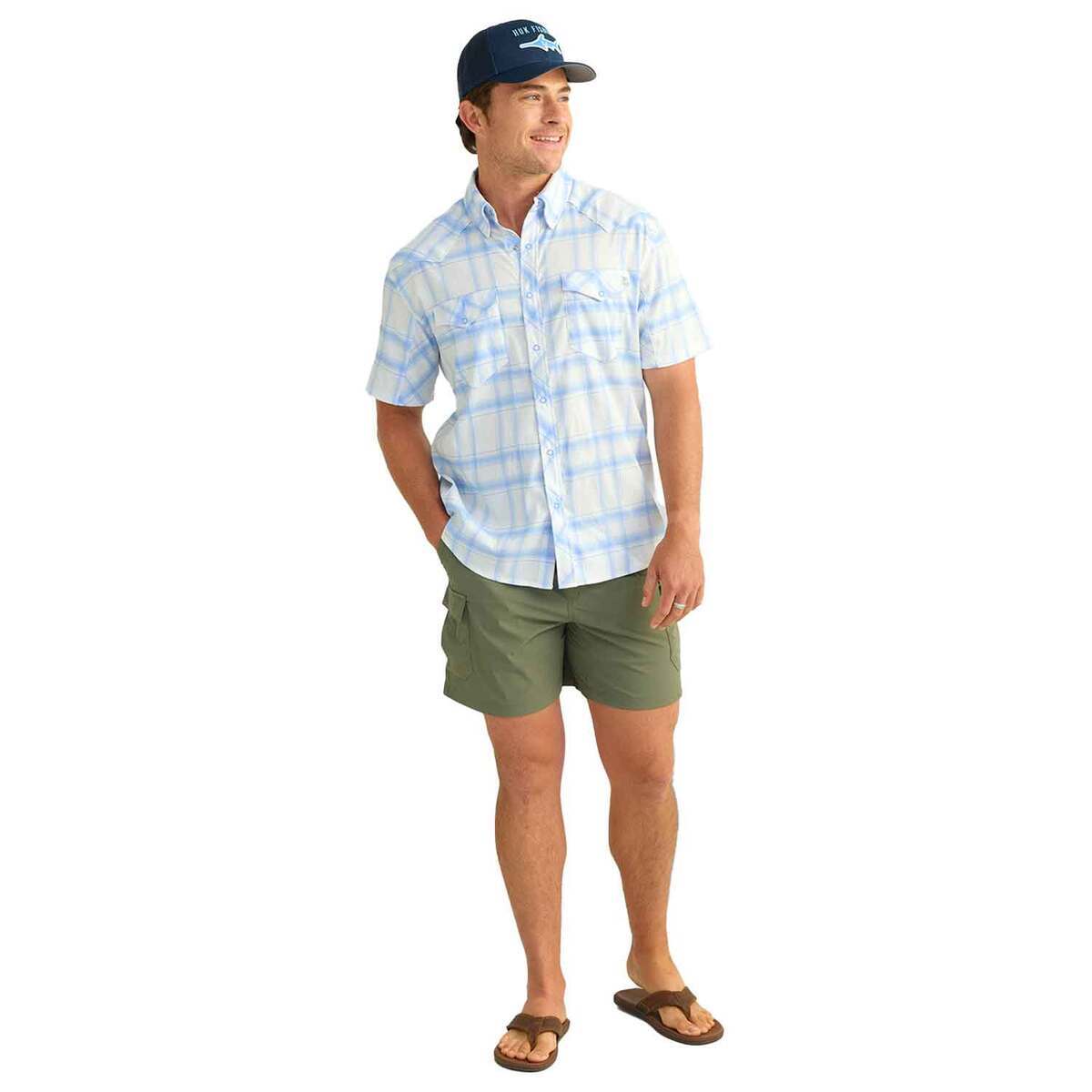 Huk Men's Diamond Back Plaid Short Sleeve Fishing Shirt Huk Men's Diamond Back Plaid Short Sleeve Fishing Shirt