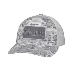 Huk Men's Fin Flats Camo Trucker Hat - Harbor Mist - One Size Fits Most
