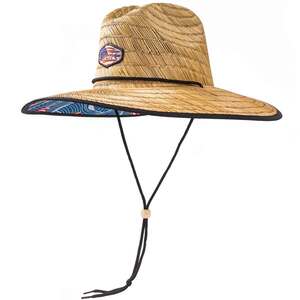 Huk Men's Flag Patch Straw Hat - Americana One Size Fits Most
