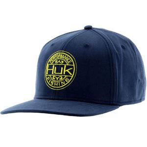 Huk Men's Flat Brim Stretch Fitted Hat - Navy - L/XL