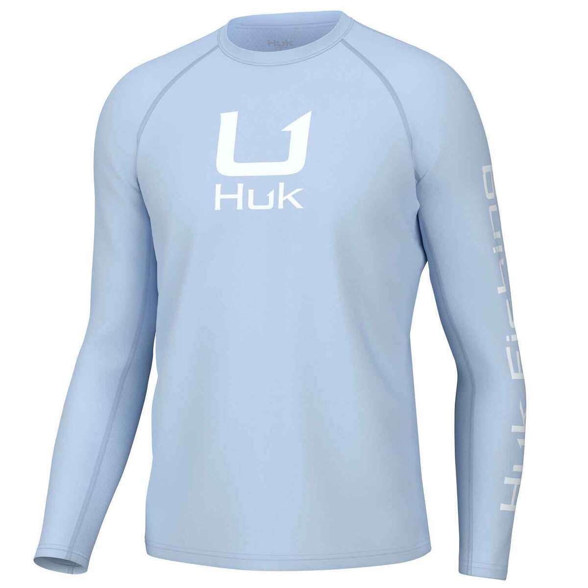 Huk Men's Icon Crew Long Sleeve Fishing Shirt - Ice Water - XL