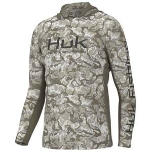 Huk Men's Icon X Hooded Inside Reef Long Sleeve Fishing Shirt - Overland - 3XL