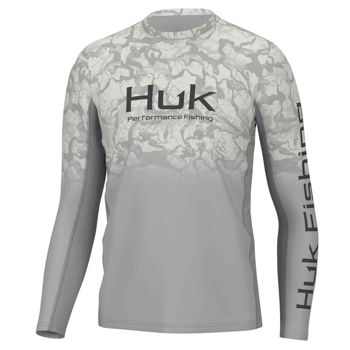 Huk Men's Icon X Inside Reef Fade Long Sleeve Fishing Shirt - Harbor Mist -  3XL - Harbor Mist 3XL