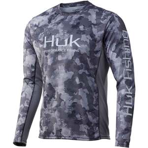 Huk Men's Icon X Refraction Camo Long Sleeve Shirt