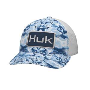 Huk Men's Inside Reef Camo Trucker Hat - Azure Blue - One Size Fits Most