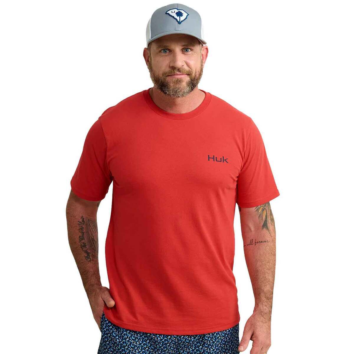 Huk Men's KC Americana Series Short Sleeve Casual Shirt Huk Men's KC Americana Series Short Sleeve Casual Shirt