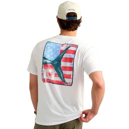 Huk Men's KC Americana Short-Sleeve Casual Shirt - White XL