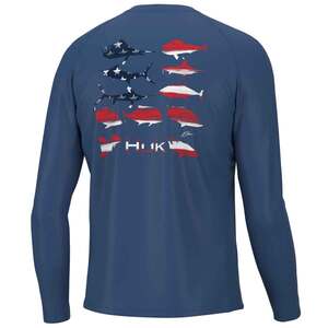 Huk Men's KC Flag Fish Pursuit Long Sleeve Fishing Shirt