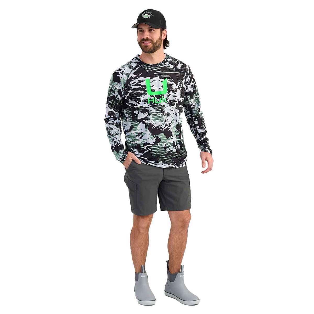 Huk Men's KC Icon Performance Hooded Long Sleeve Fishing Shirt Huk Men's KC Icon Performance Hooded Long Sleeve Fishing Shirt
