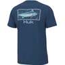 Huk Men's KC Topo Blue Short Sleeve Fishing Shirt