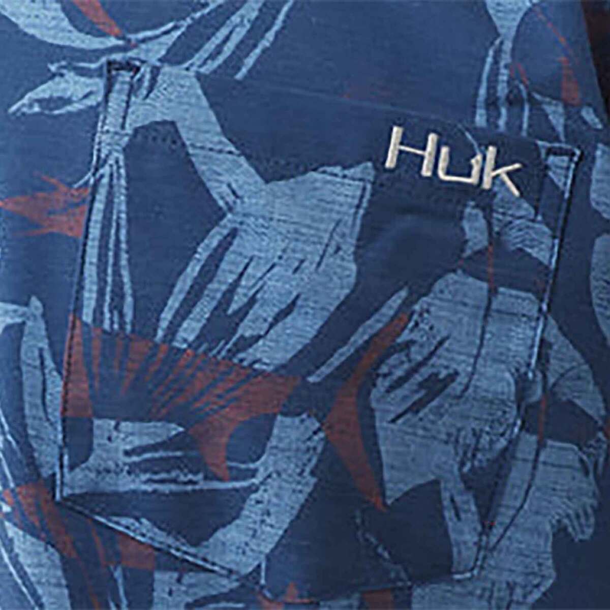 Huk Men's Kona Ocean Palm Short Sleeve Fishing Shirt - Titanium Blue - M - Titanium Blue M Huk Men's Kona Ocean Palm Short Sleeve Fishing Shirt - Titanium Blue - M - Titanium Blue M