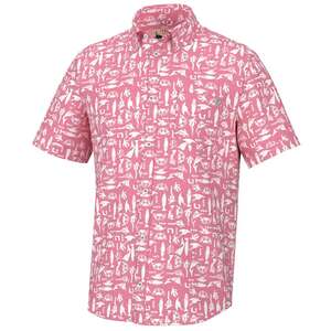 Huk Men's Kona Print Button Down Short Sleeve Fishing Shirt
