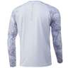Huk Men's Mossy Oak Fracture Double Header Long Sleeve Fishing Shirt - White - XL - White XL