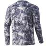 Huk Men's Mossy Oak Fracture Vented Pursuit Long Sleeve Fishing Shirt