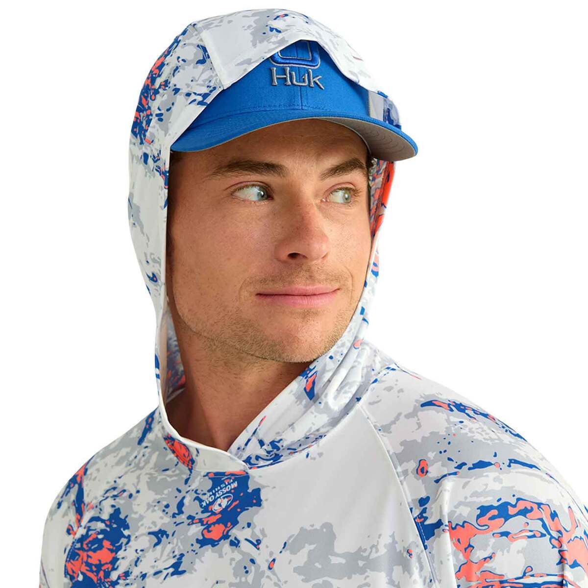 Huk Men's Mossy Oak Pursuit Performance Hooded Long Sleeve Fishing Shirt Huk Men's Mossy Oak Pursuit Performance Hooded Long Sleeve Fishing Shirt