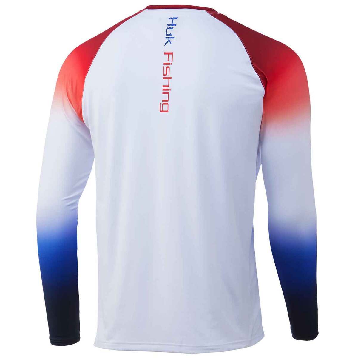 Huk Men's Pursuit Flare Fade Long Sleeve Shirt - Americana - XXL - Americana XXL Huk Men's Pursuit Flare Fade Long Sleeve Shirt - Americana - XXL - Americana XXL