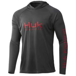 Huk Men's Pursuit Vented Fishing Hoodie - Volcanic Ash - 3XL