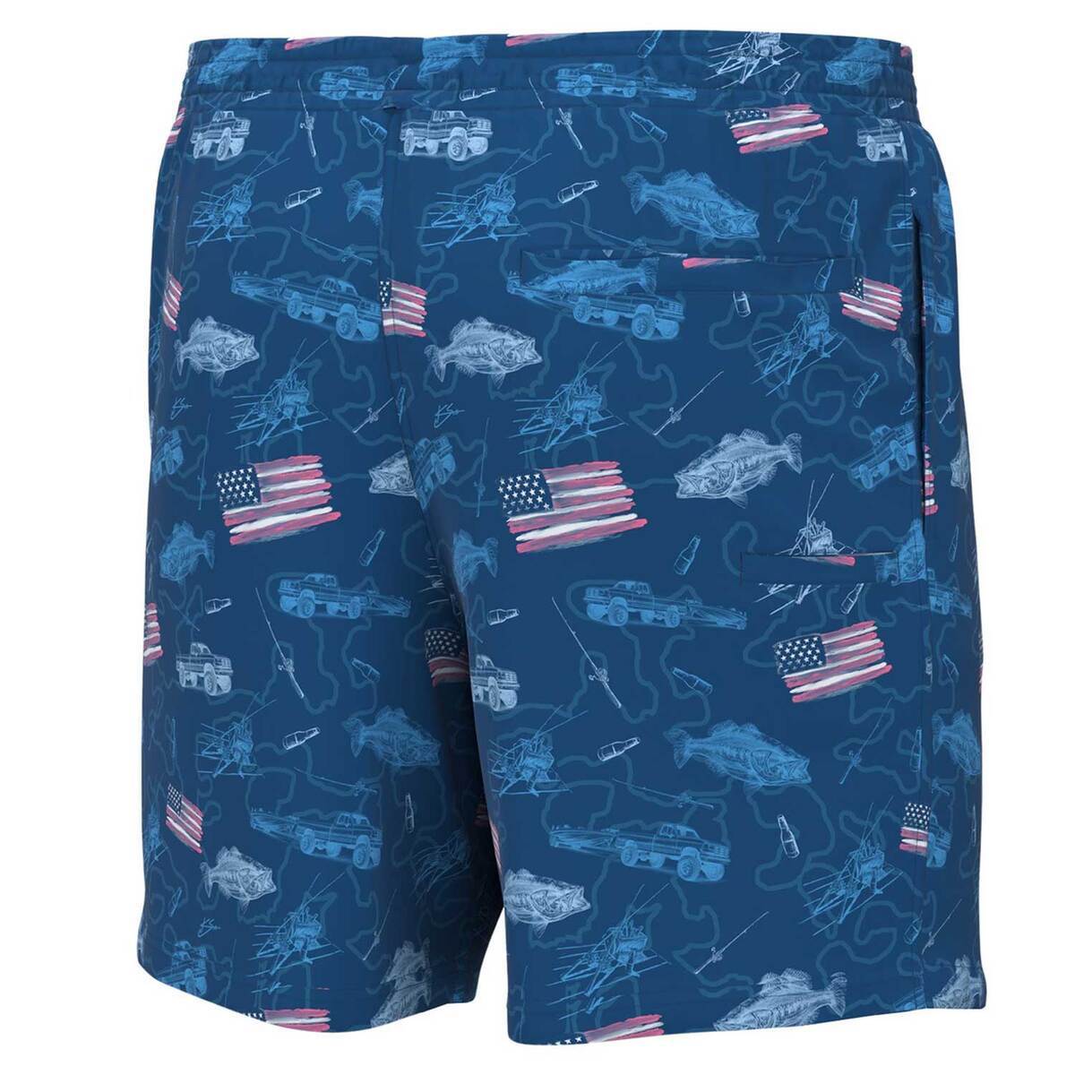 Huk Men's Pursuit Volley Fish Flags Fishing Shorts Huk Men's Pursuit Volley Fish Flags Fishing Shorts