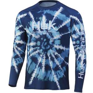 Huk Men's Spiral Dye Pursuit Long Sleeve Fishing Shirt