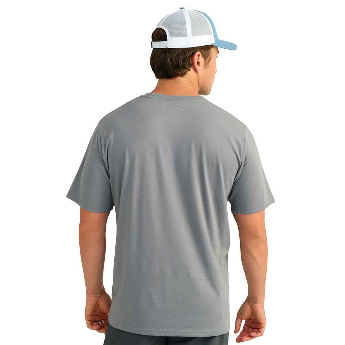 Huk Men's Stacked Logo Short Sleeve Casual Shirt Huk Men's Stacked Logo Short Sleeve Casual Shirt