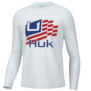 Huk Men's Stripes Pursuite Performance Long Sleeve Fishing Shirt