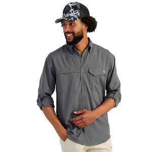 Huk Men's Tide Point Heathered Ripstop Long Sleeve Hunting Shirt