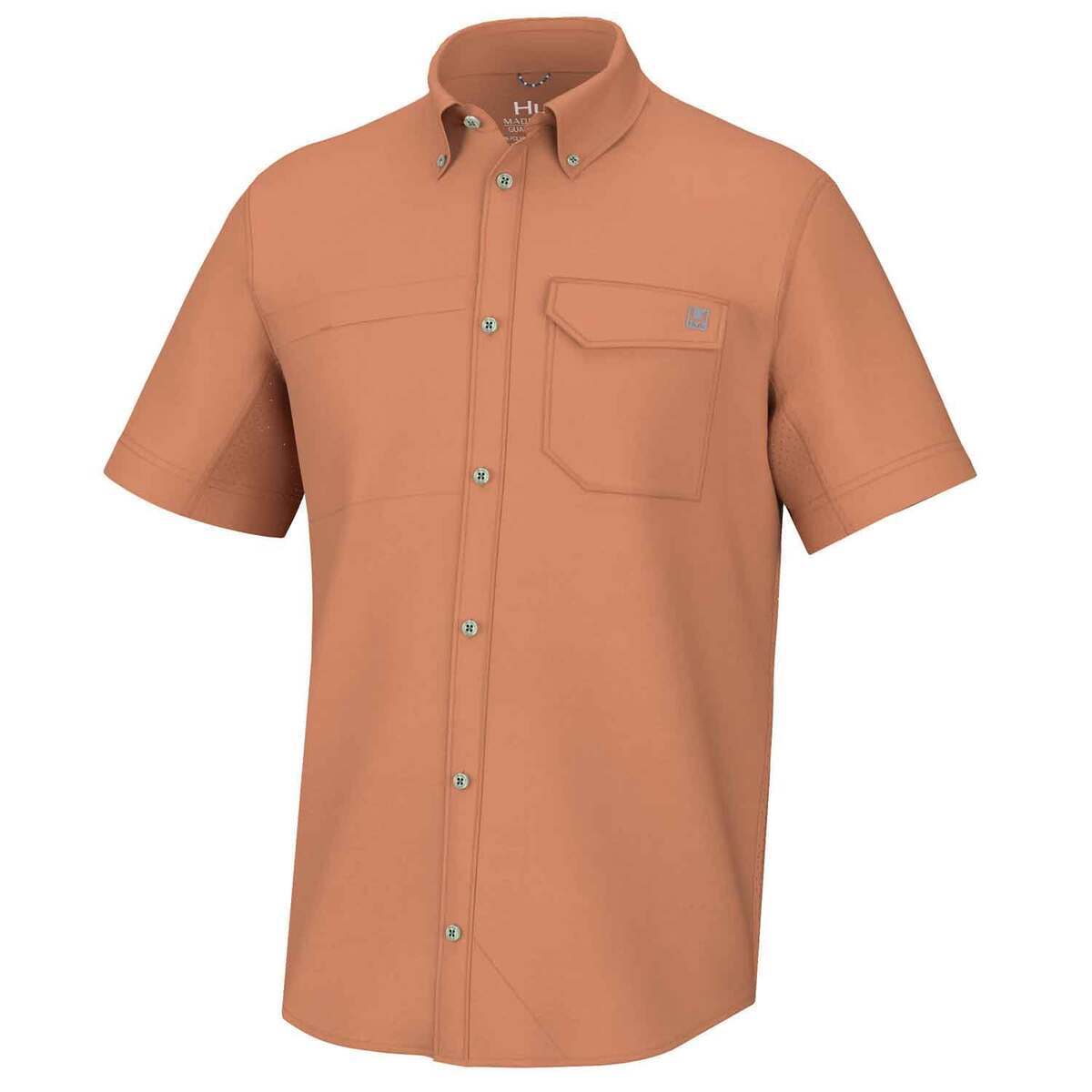 Huk Men's Tide Point Short Sleeve Fishing Shirt - Sunburn - L