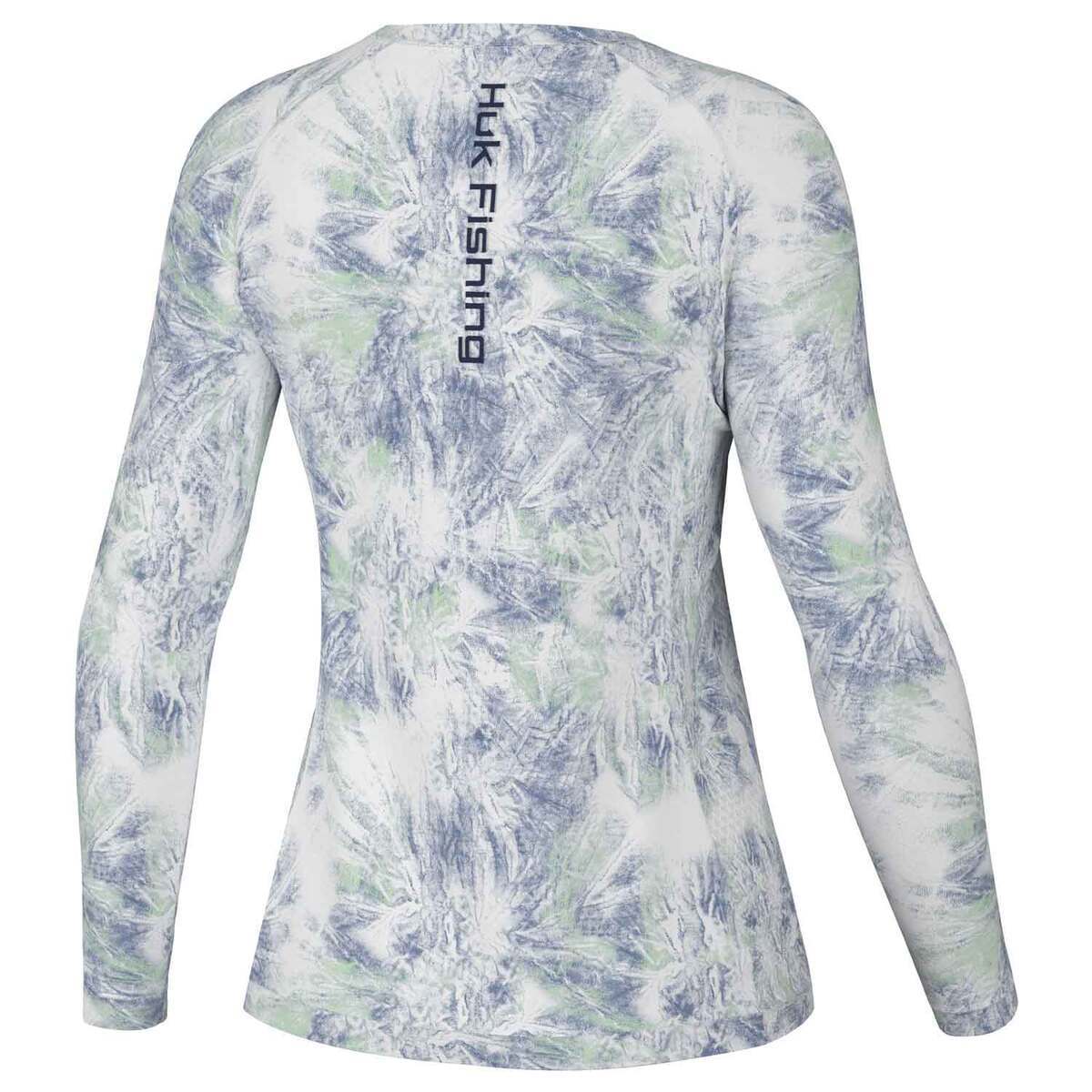 Huk Women's Aqua Dye Pursuit Performance Long Sleeve Fishing Shirt - White - XL - White XL Huk Women's Aqua Dye Pursuit Performance Long Sleeve Fishing Shirt - White - XL - White XL