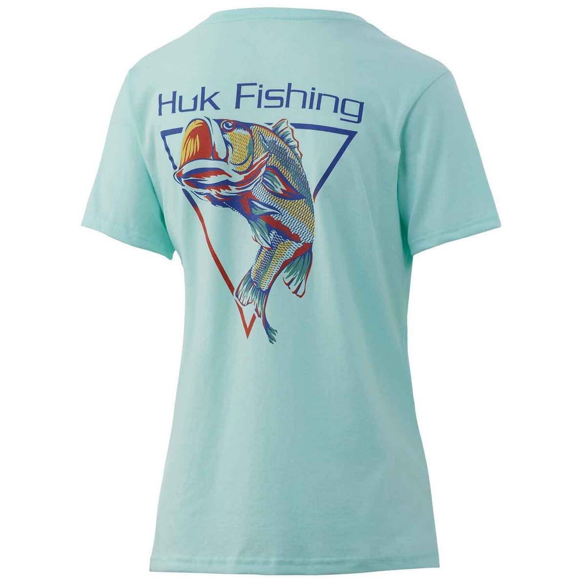 Huk Women's Big Mouth Short Sleeve Casual Shirt - Beach Glass Heather - M - Beach Glass Heather M Huk Women's Big Mouth Short Sleeve Casual Shirt - Beach Glass Heather - M - Beach Glass Heather M