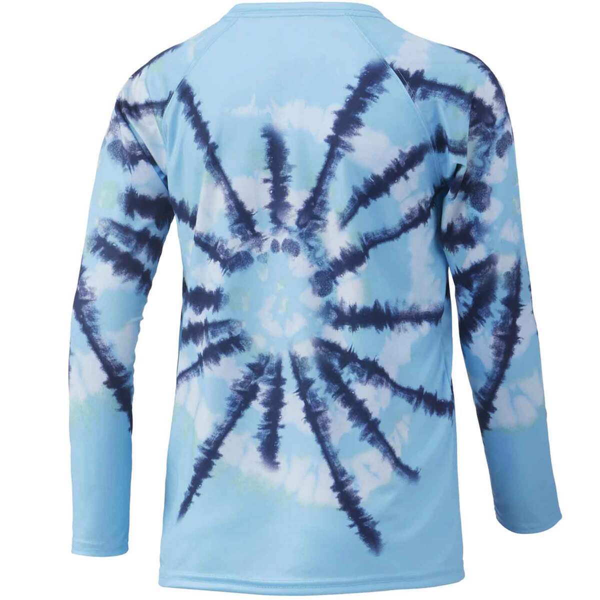Huk Youth Spiral Dye Pursuit Long Sleeve Fishing Shirt - Baltic Sea - L - Baltic Sea L Huk Youth Spiral Dye Pursuit Long Sleeve Fishing Shirt - Baltic Sea - L - Baltic Sea L