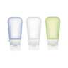 Humangear GoToob+ 3.4oz 3 Pack Silicone Bottles - Clear, Green, Blue - Clear, Green, Blue
