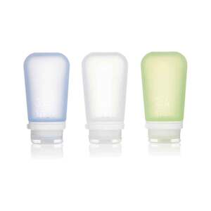 Humangear GoToob+ 3.4oz 3 Pack Silicone Bottles - Clear, Green, Blue