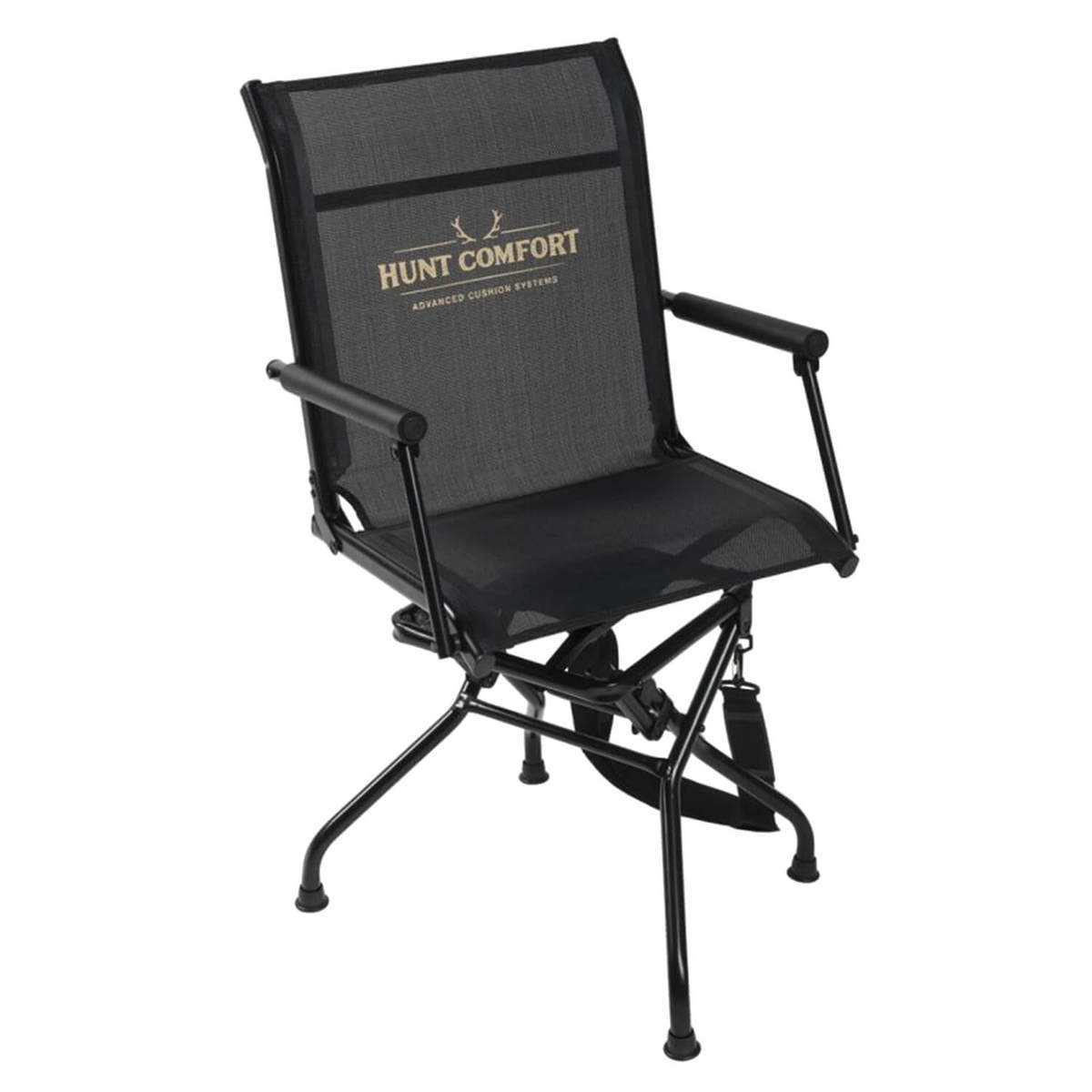 Hunt Comfort Portable Swivel Hunting Chair - Black - Black | Sportsman