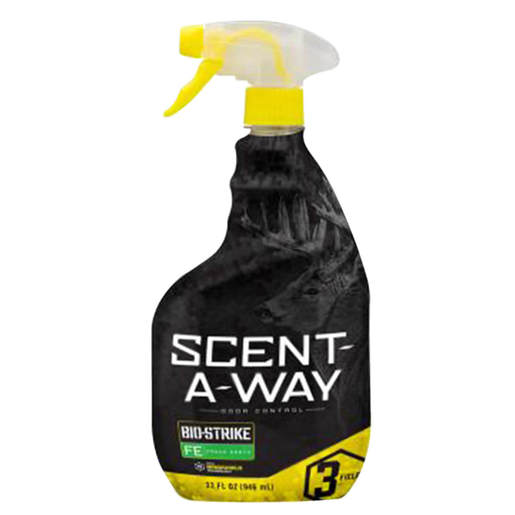 Hunter’s Specialties Scent-A-Way Bio-Strike Fresh Earth Spray – 32oz – Black/YellowithWhite/Green 32oz