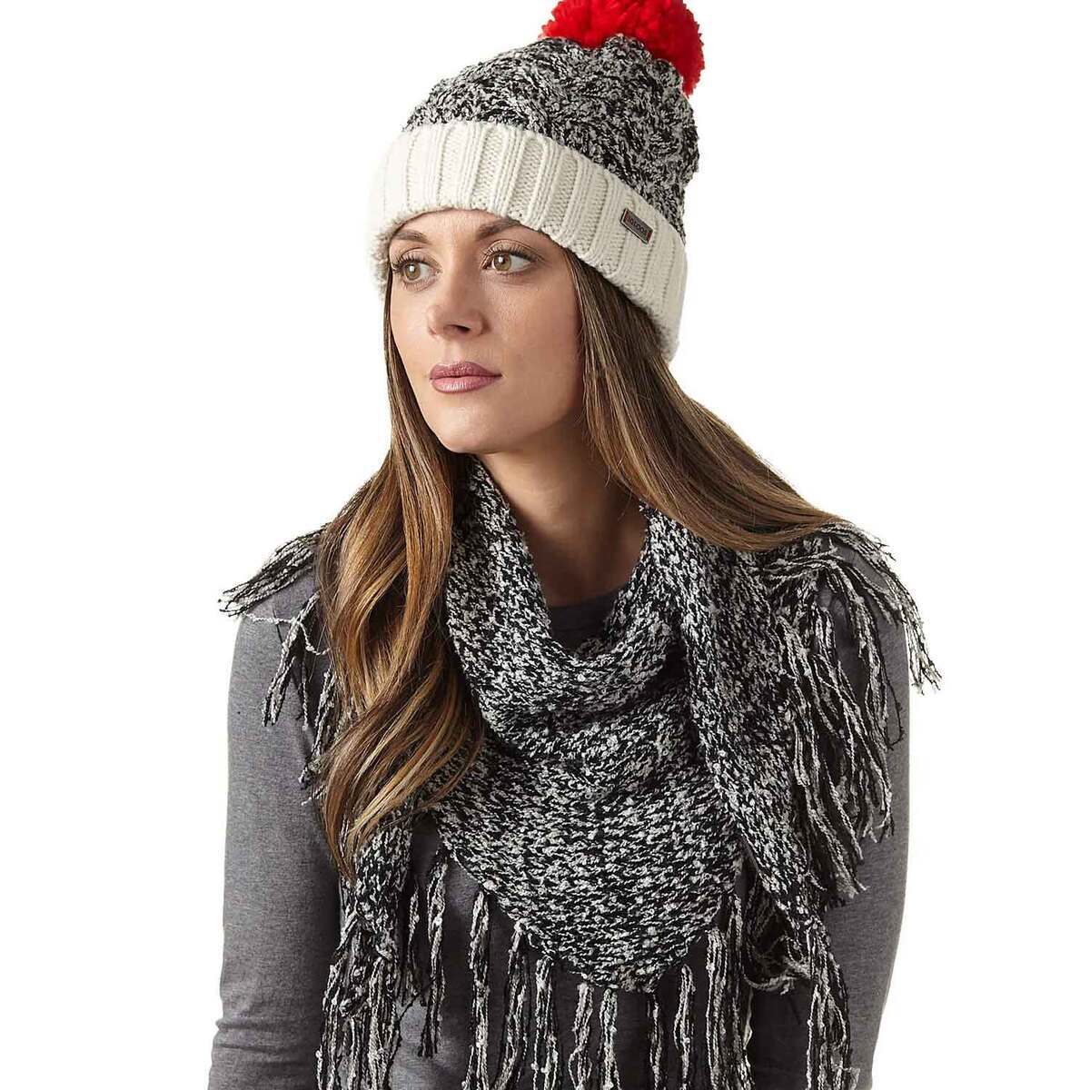 Igloos Outdoor Women's Boucle Cuff Pom Beanie - Black - Black One Size Fits Most Igloos Outdoor Women's Boucle Cuff Pom Beanie - Black - Black One Size Fits Most
