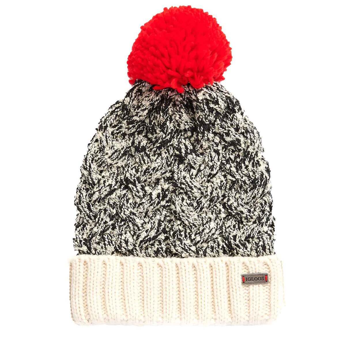 Igloos Outdoor Women's Boucle Cuff Pom Beanie - Black - Black One Size Fits Most Igloos Outdoor Women's Boucle Cuff Pom Beanie - Black - Black One Size Fits Most