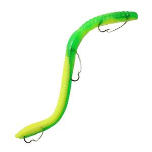 IKE-CON Fluorescent Twist Worm - Chartreuse/Green Twist, 6-1/4in